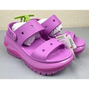 Crocs Mega Crush Sandal Womens Size 8 Platform Shoes‎ Bubble Pink 207989-6WQ NEW